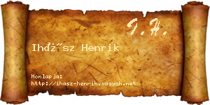 Ihász Henrik névjegykártya
