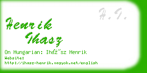 henrik ihasz business card